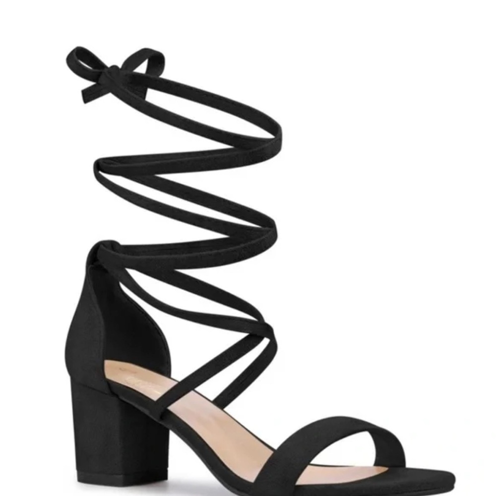 Cynthia Rowley Black Wraparound Heels